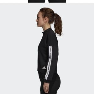 Adidas Black Sweatshirt with White Sleeve Detail